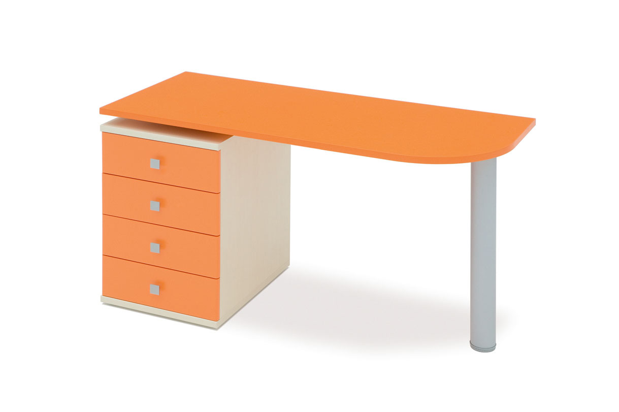 Παιδικό γραφείο πορτοκαλι χρώματος με συρταριέρα